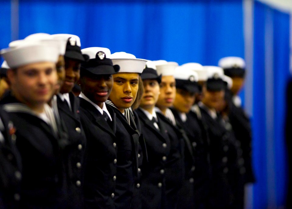 Sailors stand in formation. (8531823376)