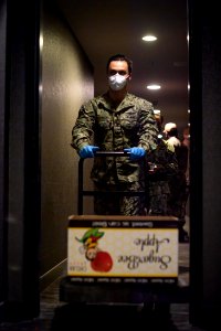 Sailors take care of quarantined shipmates from USS Kidd 200511-N-VN584-1123 (49913383271)