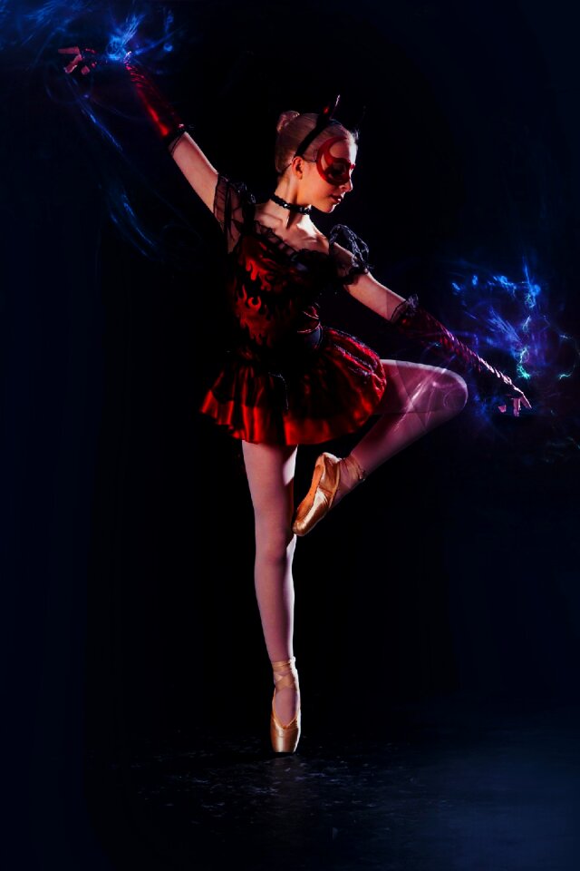 Posing elegant black dance
