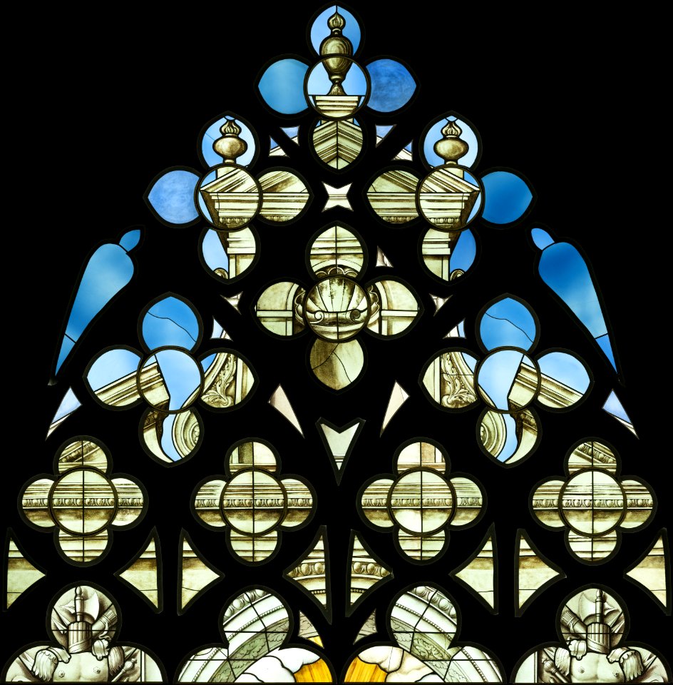 Saint-Chapelle de Vincennes - Baie 5 - Décor d'architecture (bgw17 0969)
