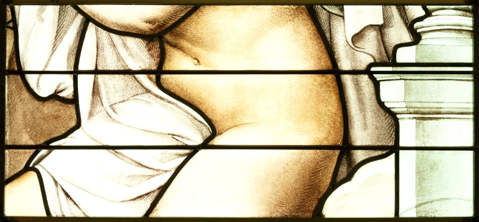 Saint-Chapelle de Vincennes - Baie 5 - Ventre d'une sainte recevant sa robe blanche (bgw17 1017)