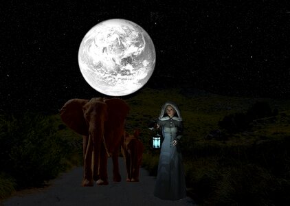 Elephant woman fantasy photo