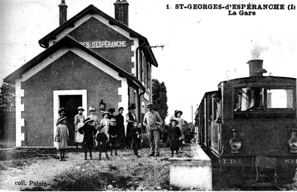 Saint-Georges-d'Espéranche, la gare, vers 1925, p199 de L'Isère les 533 communes - coll Puizin