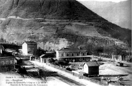 Saint-Georges-de-Commiers, ligne de Grenoble-Gap-La Mure, station de Saint-Georges-de-Commiers, 1906, p200 de L'Isère les 533 communes - cliché O V, collection L P, Grenoble