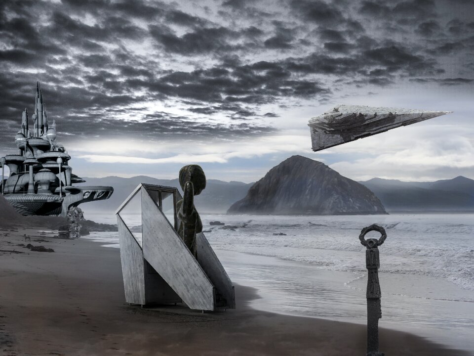 Fantasy spaceship space cruiser