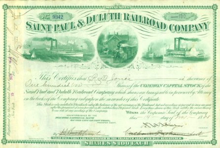 Saint Paul & Duluth RR 1888