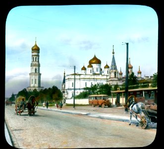 Saint Petersburg. Moskovsky Avenue view of street, with Novodevichy Convent photo
