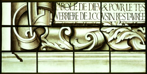 Saint-Chapelle de Vincennes - Baie 5 - Partie d'inscription (bgw17 1027)
