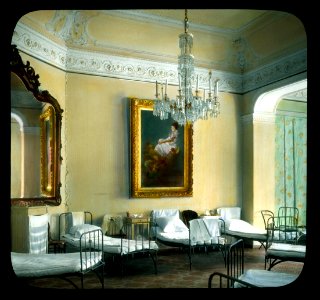 Saint Petersburg. Yelagin Palace interior of palace, room with cots
