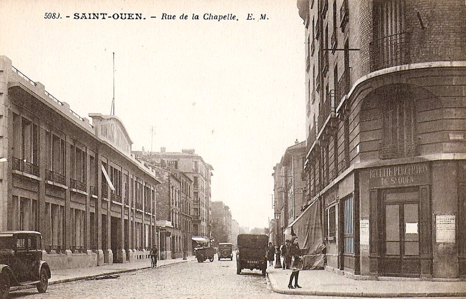 Saint-Ouen.Rue de la Chapelle.Rue du Docteur-Bauer, angle de la rue Dieumegard