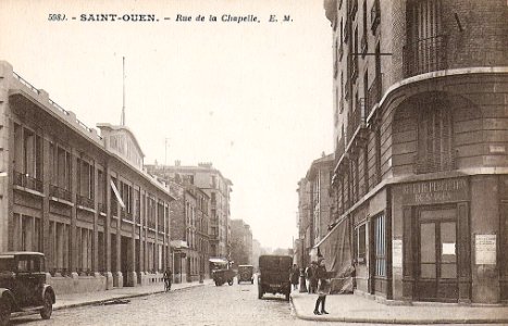 Saint-Ouen.Rue de la Chapelle.Rue du Docteur-Bauer, angle de la rue Dieumegard
