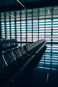 Airport bench waiting photo