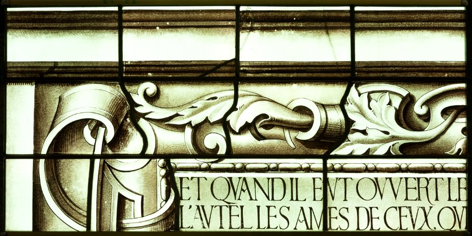 Saint-Chapelle de Vincennes - Baie 5 - Partie d'inscription (bgw17 1023)