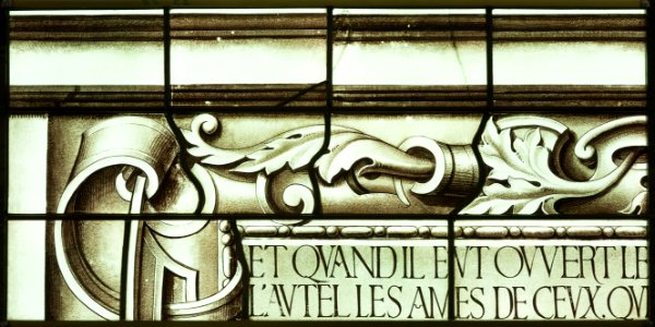 Saint-Chapelle de Vincennes - Baie 5 - Partie d'inscription (bgw17 1023)