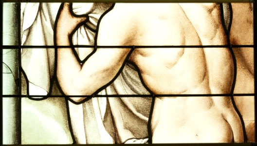 Saint-Chapelle de Vincennes - Baie 5 - Torse d'un saint (bgw17 1010)