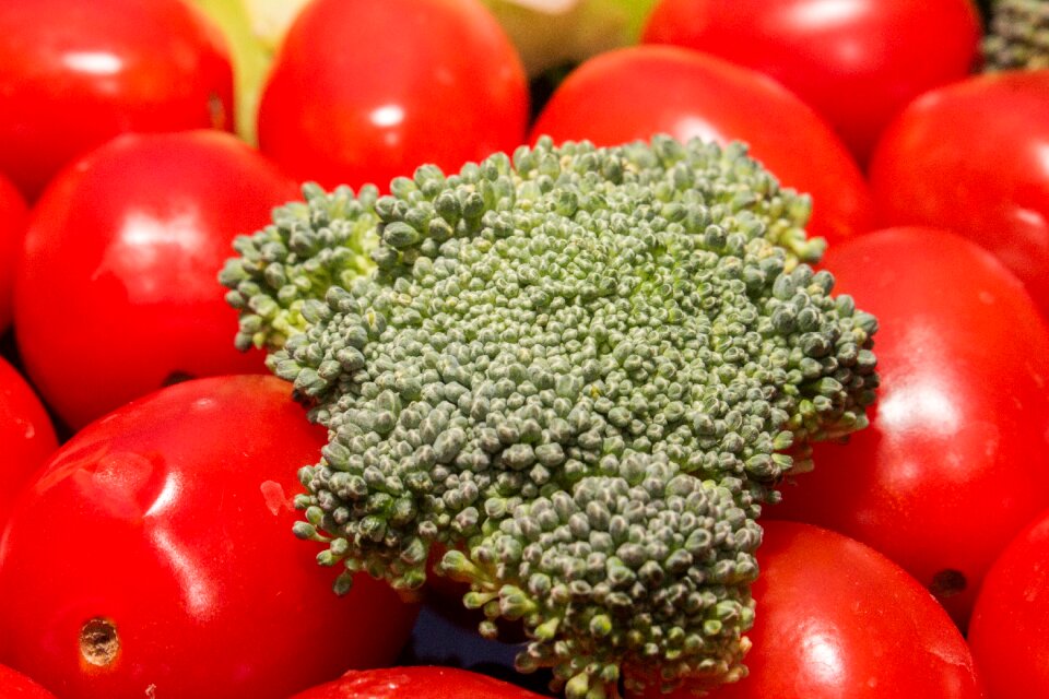 Broccoli healthy red food