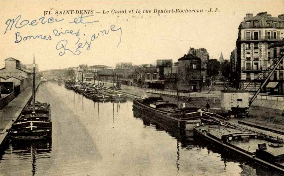 Saint-Denis.Rue Denfert-Rochereau.Canal Saint-Denis