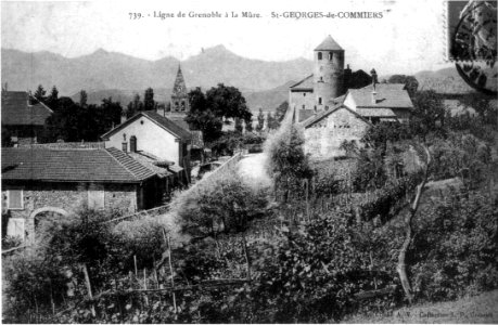 Saint-Georges-de-Commiers, ligne de Grenoble à La Mure, 1908, p200 de L'Isère les 533 communes - cliché A V, collection L P, Grenoble photo