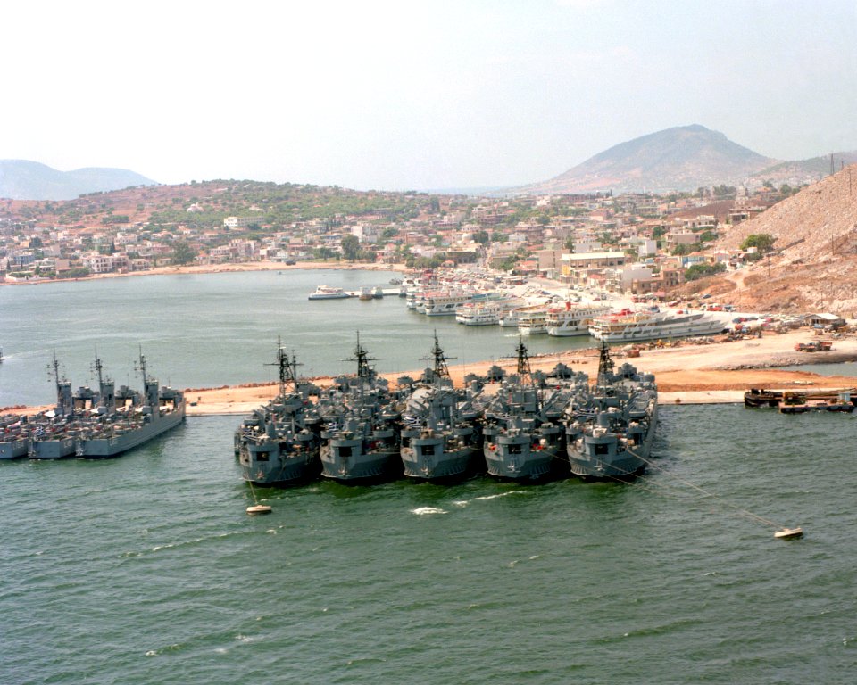 Salamis Naval Base with LSTs and LSMs 1979