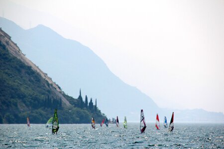 Landscape mountains water sports photo