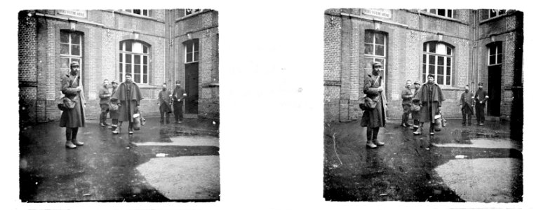Saleux. Hôpital. Arrivée de blessés et de malades - Fonds Berthelé - 49Fi867