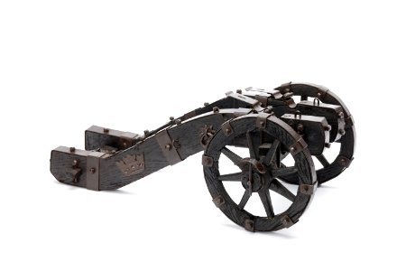 Salutkanonlavett från 1700-talet av svartbetsad ek - Livrustkammaren - 97394