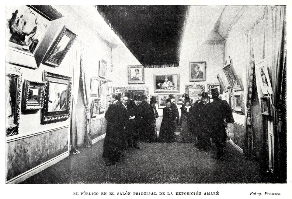 Salón principal de la Exposición Amaré, de Franzen, Blanco y Negro, 07-04-1900