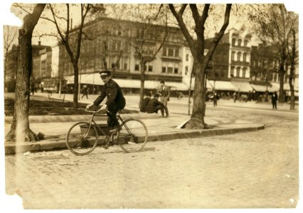 Sam Maddox, 132 N St., S.E., Washington, D.C. Western Union No. 227, one of the young boys pretty close to the age limit. Was born Oct. 3, 1898, which makes him 13 yrs. old. Has permit to LOC nclc.03766