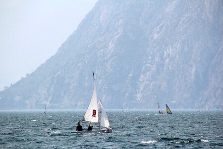 Landscape mountains water sports photo