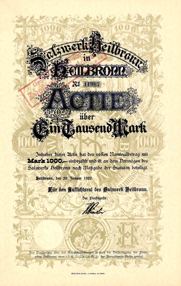 Salzwerk Heilbronn 1922