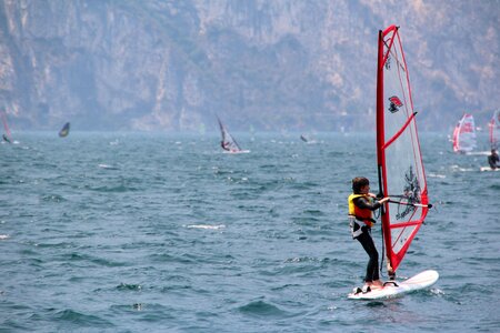 Landscape mountains water sports photo