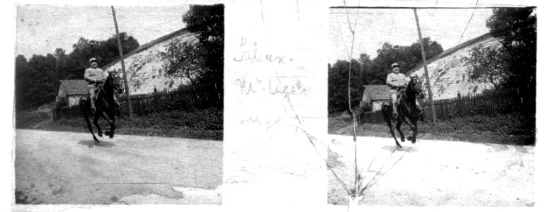 Saleux. M. Cazals au galop - Fonds Berthelé - 49Fi872