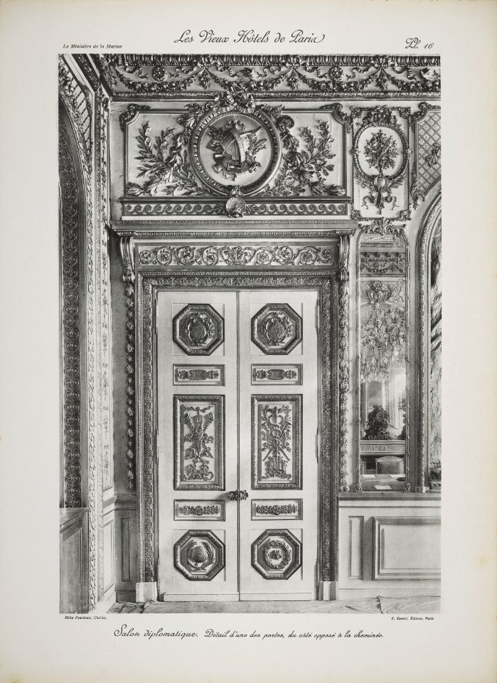 Salon diplomatique.Détail d'une porte des portes, du ct oppos la chemine (jlpw15 0742)