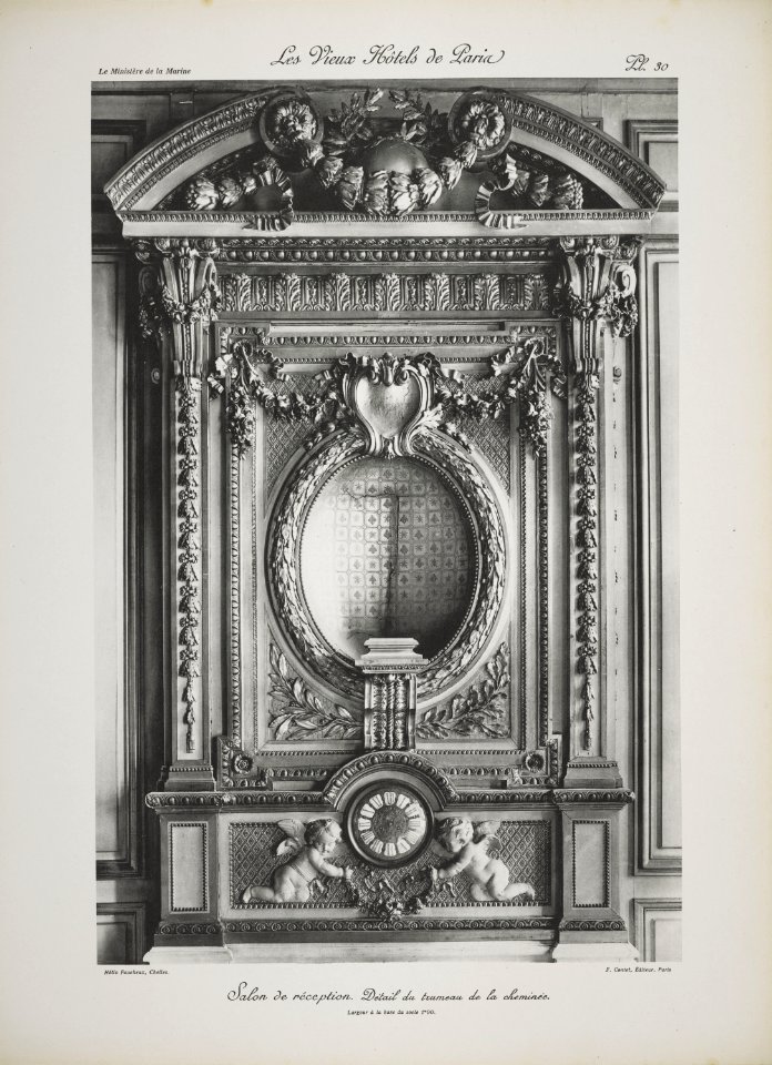 Salon de réception. Détail du trumeau de la cheminée (jlpw15 0756)