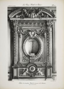 Salon de réception. Détail du trumeau de la cheminée (jlpw15 0756)