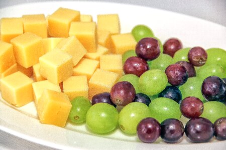 Cheese cubes yellow green
