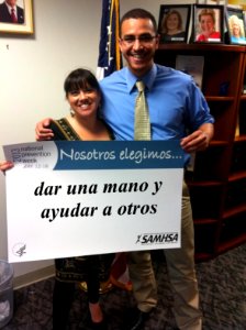 SAMHSA CMHS Public Health Advisor, Wendie Veloz, and SAMHSA CSAT Public Health Analyst, Abraham Ruiz, Choose Prevention! (8736175676)
