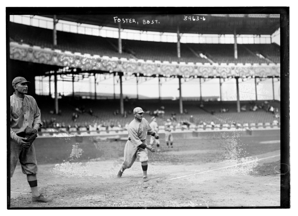 Sam Agnew (catching) & George Rube Foster (throwing), Boston AL (baseball) LCCN2014702613
