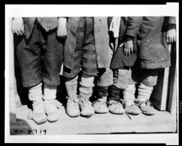 Samples of their footwear - showing the need for American shoes in the Greek camp at Salonica established for Greeks brought from the Caucasus for the purpose of colonizing their rewon LCCN2010648481 photo