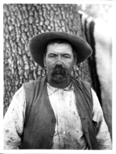 Sam Temple who, as the fictional character Jim Farrar in Helen Hunt Jackson's novel Ramona, killed Alesandro, ca.1905 (CHS-3876)