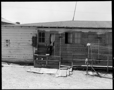 San Bruno, California. A close-up of the end of barracks shown in photograph Number C-620. The pla . . . - NARA - 537928