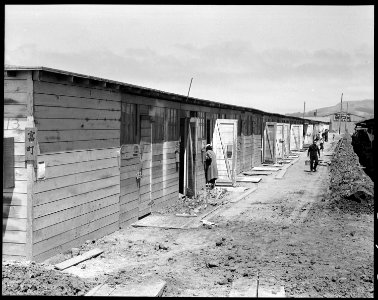 San Bruno, California. This scene shows one type of barracks for family use. These were formerly t . . . - NARA - 537919 photo