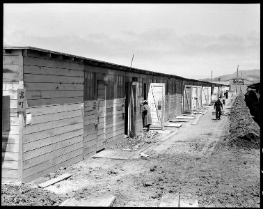 San Bruno, California. This scene shows one type of barracks for family use. These were formerly t . . . - NARA - 537919