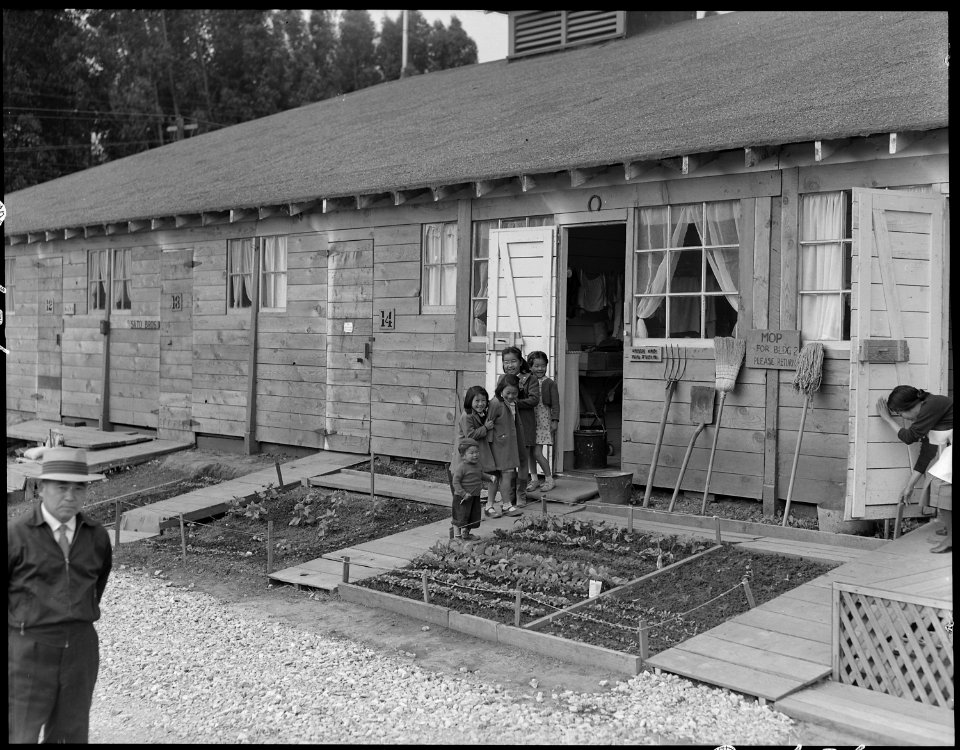 San Bruno, California. Another view of the barracks, living quarters for families evacuated from Sa . . . - NARA - 537936