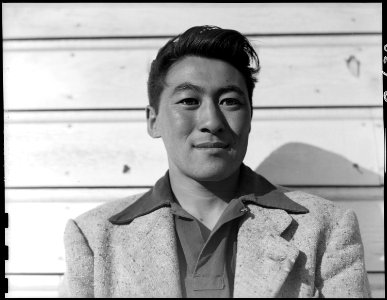 San Bruno, California. Portrait of youth of Japanese ancestry from a farming district in central Ca . . . - NARA - 537939
