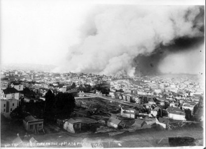 San Francisco fire on the 18th (of April 1906) at 4 p.m. LCCN2003681396
