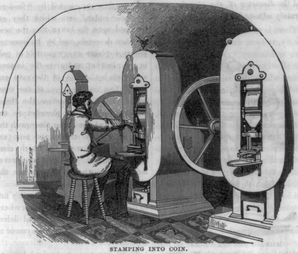 San Francisco Mint operations- stamping into coin LCCN2005692189