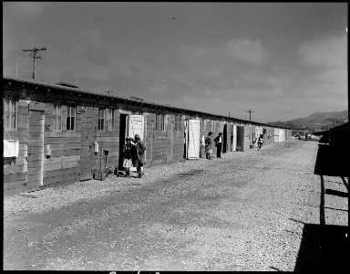 San Bruno, California. This scene shows one type of barracks for family use. These were formerly t . . . - NARA - 537918 photo