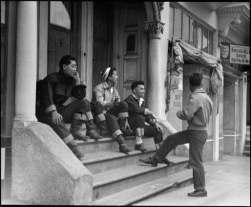 San Francisco, California (Buchanan Street). High School boys of Japanese ancestry in the Japanese . . . - NARA - 537604 photo