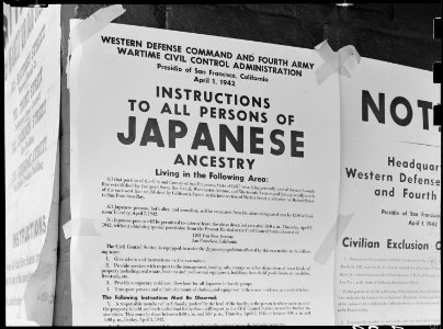 San Francisco, California. Exclusion Order posted at First and Front Streets directing removal of p . . . - NARA - 536017